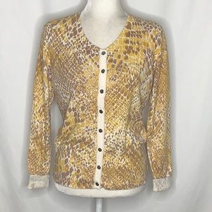 Mercer & Madison Snake Reptile Print Cardigan Sweater Size M